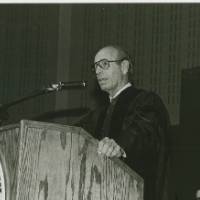 Richard DeVos receiving an honorary degree from Grand Valley.